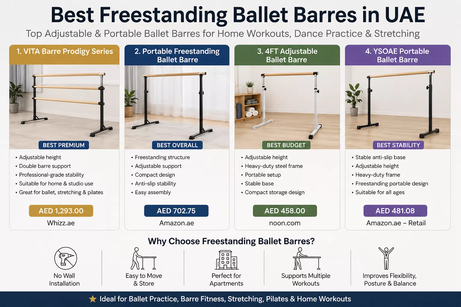 Best Freestanding Ballet Barres in UAE for Home Workouts (2026)