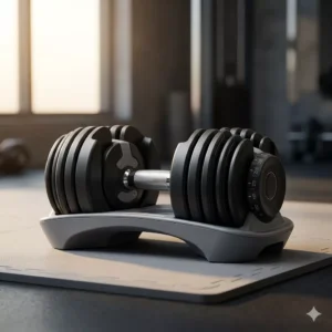 Space saving adjustable dumbbells