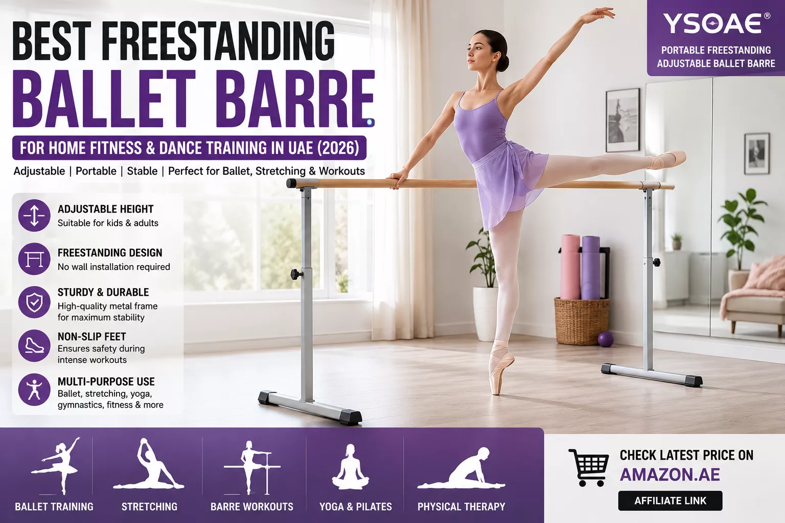 best freestanding ballet barre in UAE