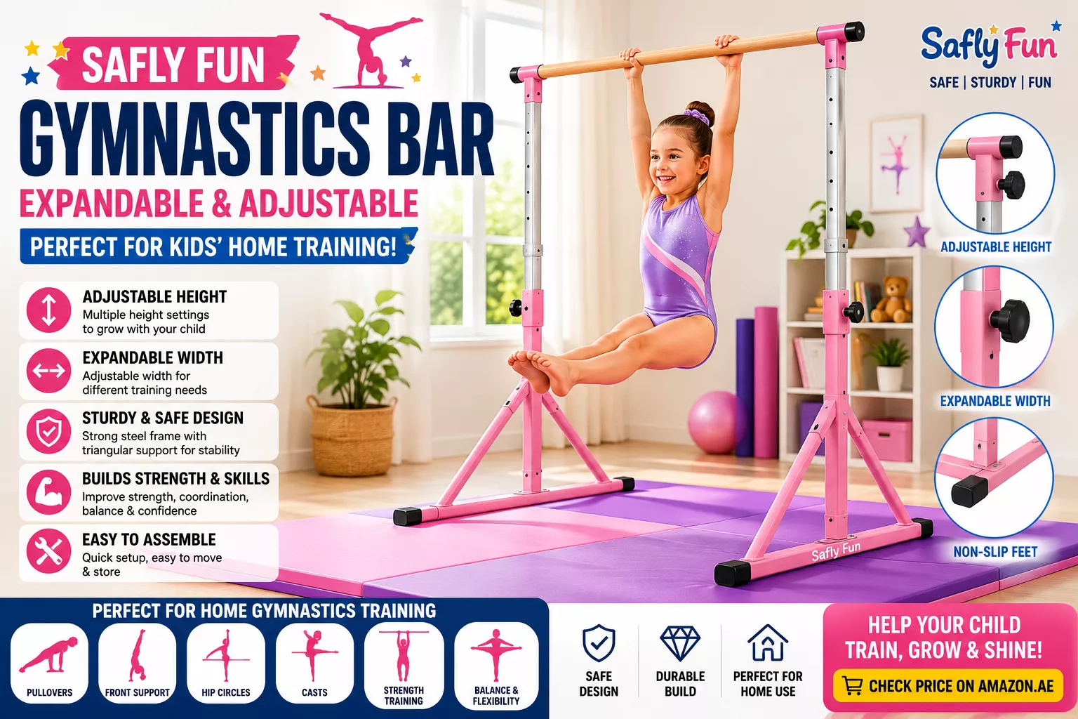 best gymnastics bar for kids in UAE